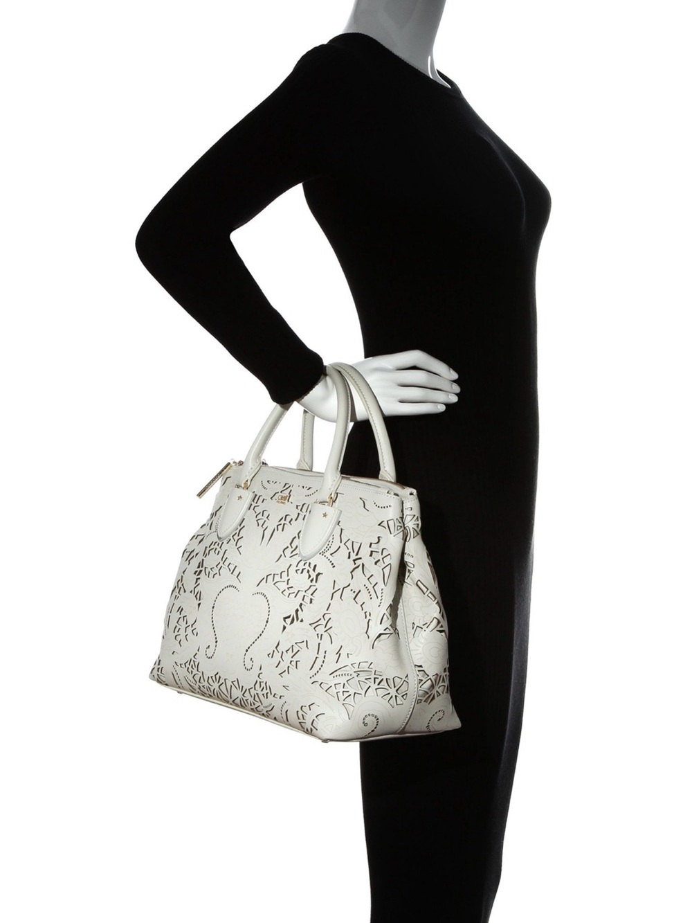 Cavalli Class By Roberto Cavalli Stardust Med Bucket Bag Off White - Picture 11 of 11